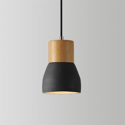 Modern Cement &amp; Wood Pendant Light