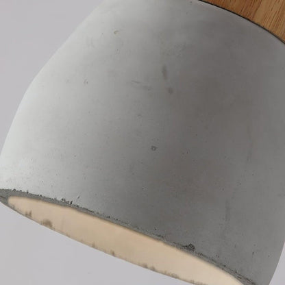 Modern Cement &amp; Wood Pendant Light