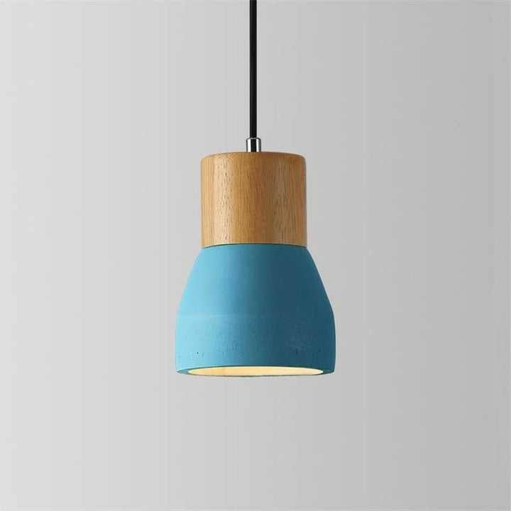 Modern Cement &amp; Wood Pendant Light