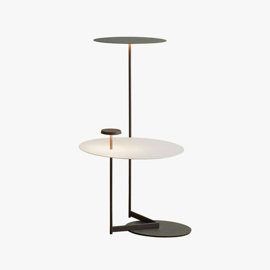 Modern Flat Disc LED Floor Lamp with Adjustable Pans