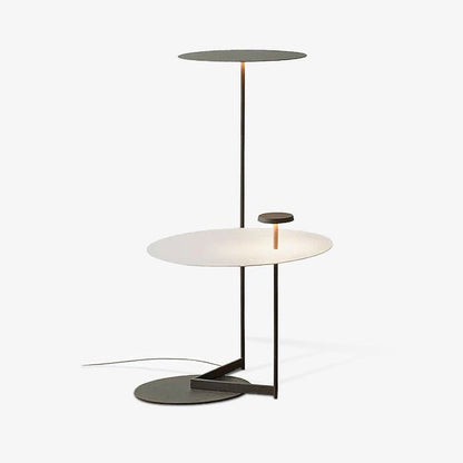 Modern Flat Disc LED Floor Lamp with Adjustable Pans