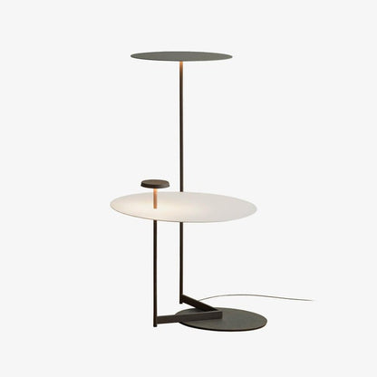 Modern Flat Disc LED Floor Lamp with Adjustable Pans