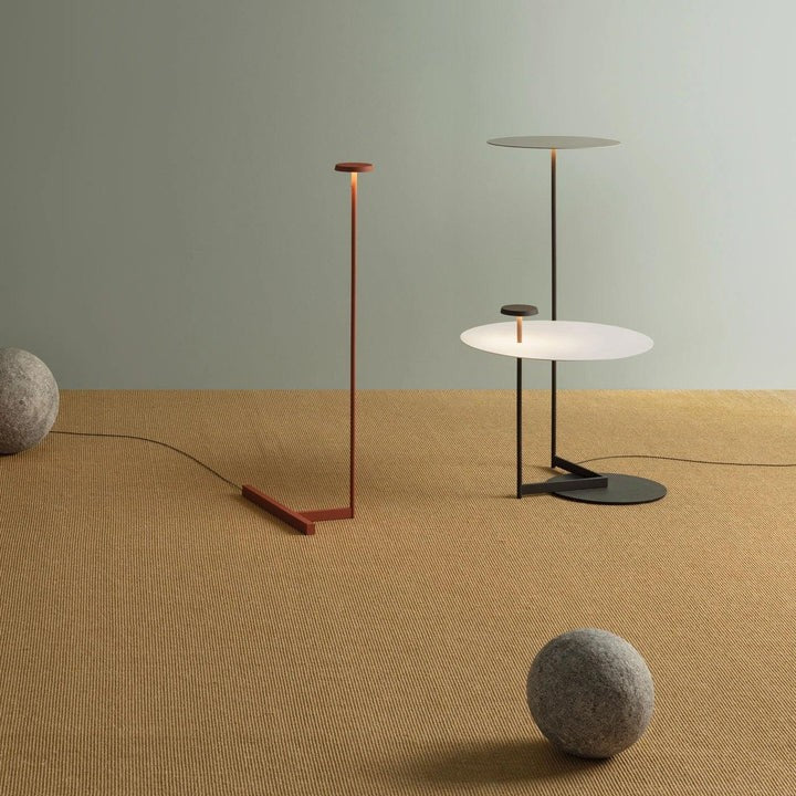 Modern Flat Disc LED Floor Lamp with Adjustable Pans