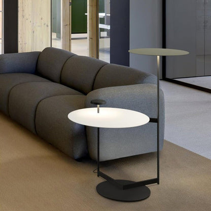 Modern Flat Disc LED Floor Lamp with Adjustable Pans