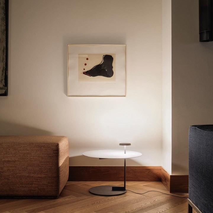 Modern Flat Disc LED Floor Lamp with Adjustable Pans