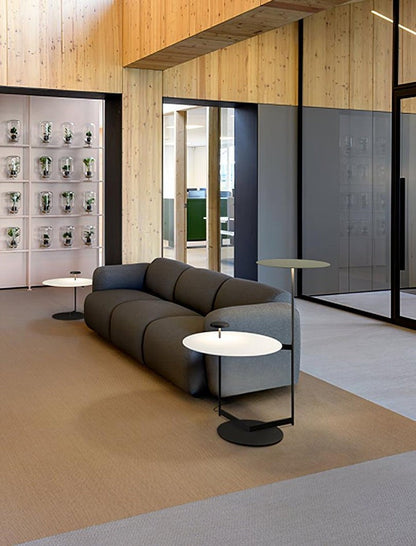 Modern Flat Disc LED Floor Lamp with Adjustable Pans
