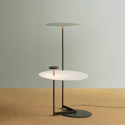 Modern Flat Disc LED Floor Lamp with Adjustable Pans