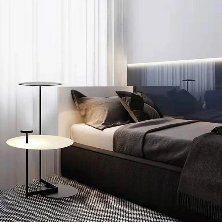 Modern Flat Disc LED Floor Lamp with Adjustable Pans