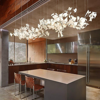 Modern Gingko Leaf Multi-Arm Chandelier