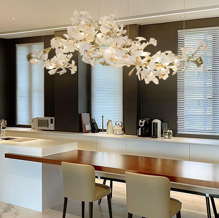 Modern Gingko Leaf Multi-Arm Chandelier