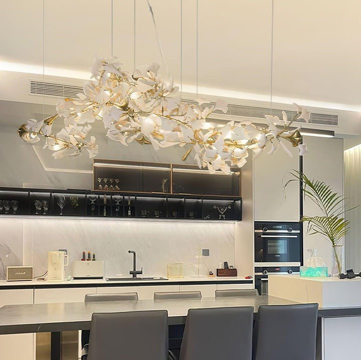 Modern Gingko Leaf Multi-Arm Chandelier
