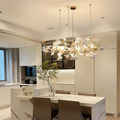 Modern Gingko Leaf Multi-Arm Chandelier