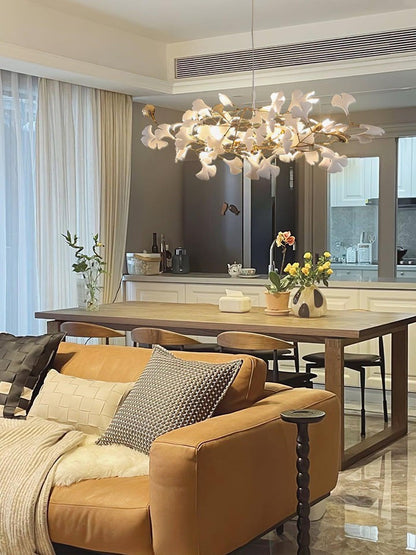 Modern Gingko Leaf Multi-Arm Chandelier