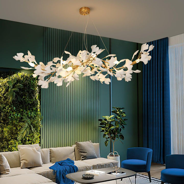 Modern Gingko Leaf Multi-Arm Chandelier
