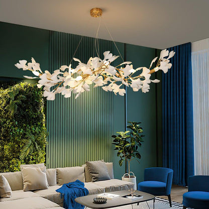 Modern Gingko Leaf Multi-Arm Chandelier