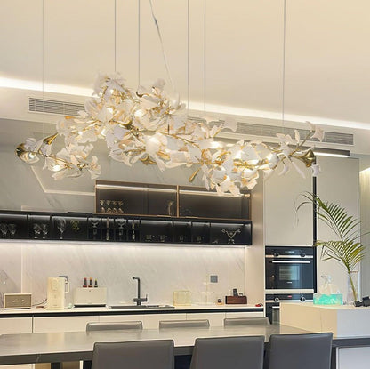 Modern Gingko Leaf Multi-Arm Chandelier