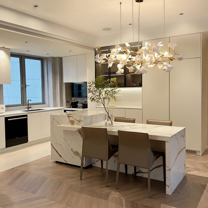 Modern Gingko Leaf Multi-Arm Chandelier
