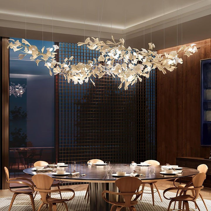 Modern Gingko Leaf Multi-Arm Chandelier