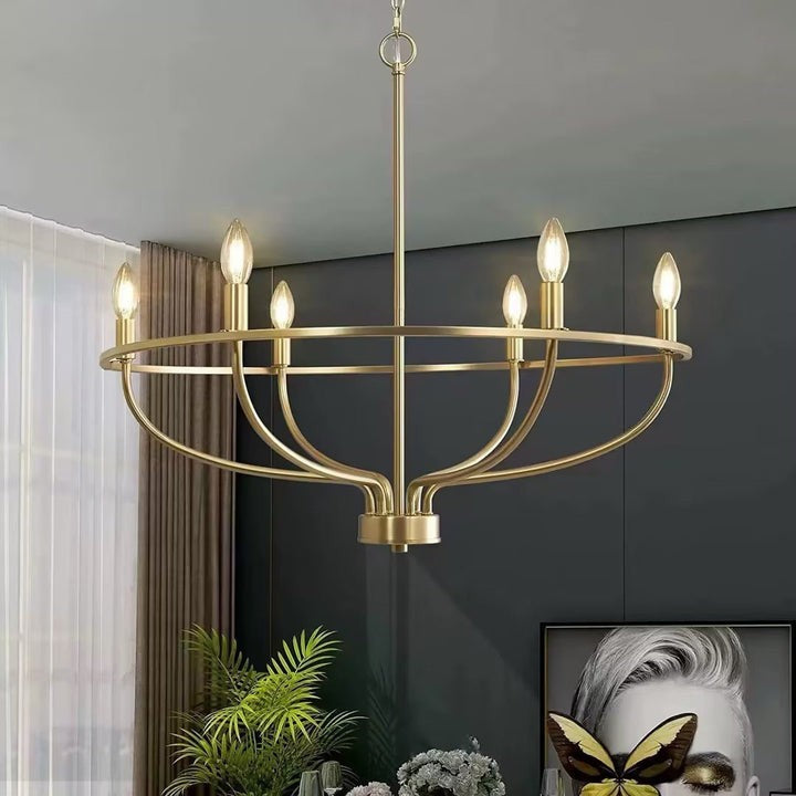 Modern Gold Multi-Light Chandelier – 8 & 12-Light Options