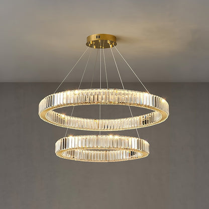 Modern Interlaced Ring LED Pendant Chandelier - Gold Finish