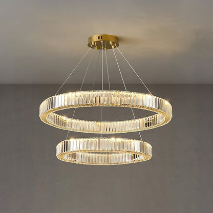 Modern Interlaced Ring LED Pendant Chandelier - Gold Finish
