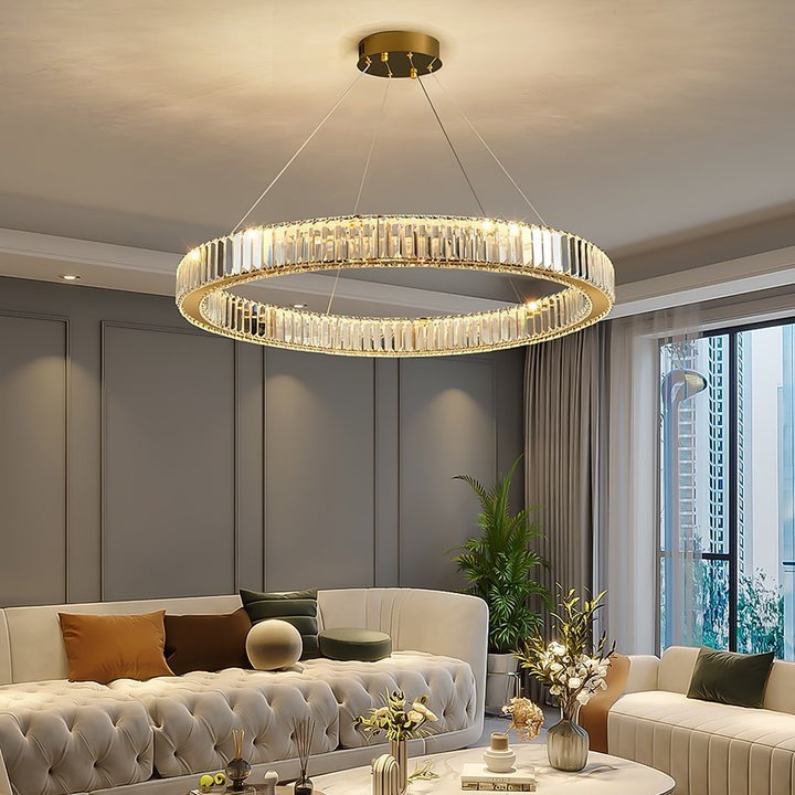 Modern Interlaced Ring LED Pendant Chandelier - Gold Finish