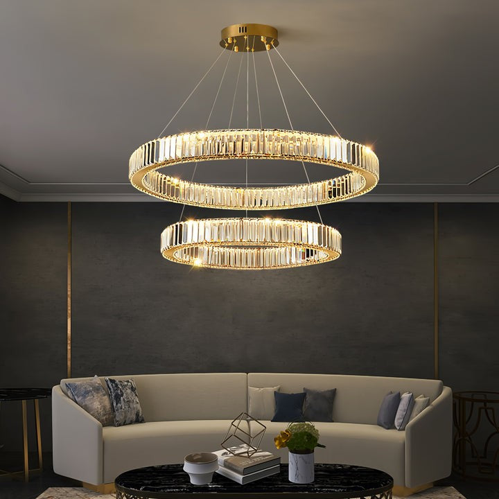 Modern Interlaced Ring LED Pendant Chandelier - Gold Finish