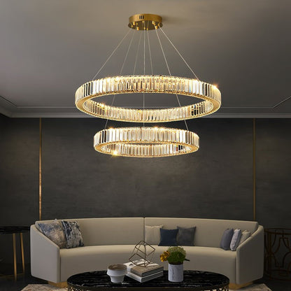 Modern Interlaced Ring LED Pendant Chandelier - Gold Finish