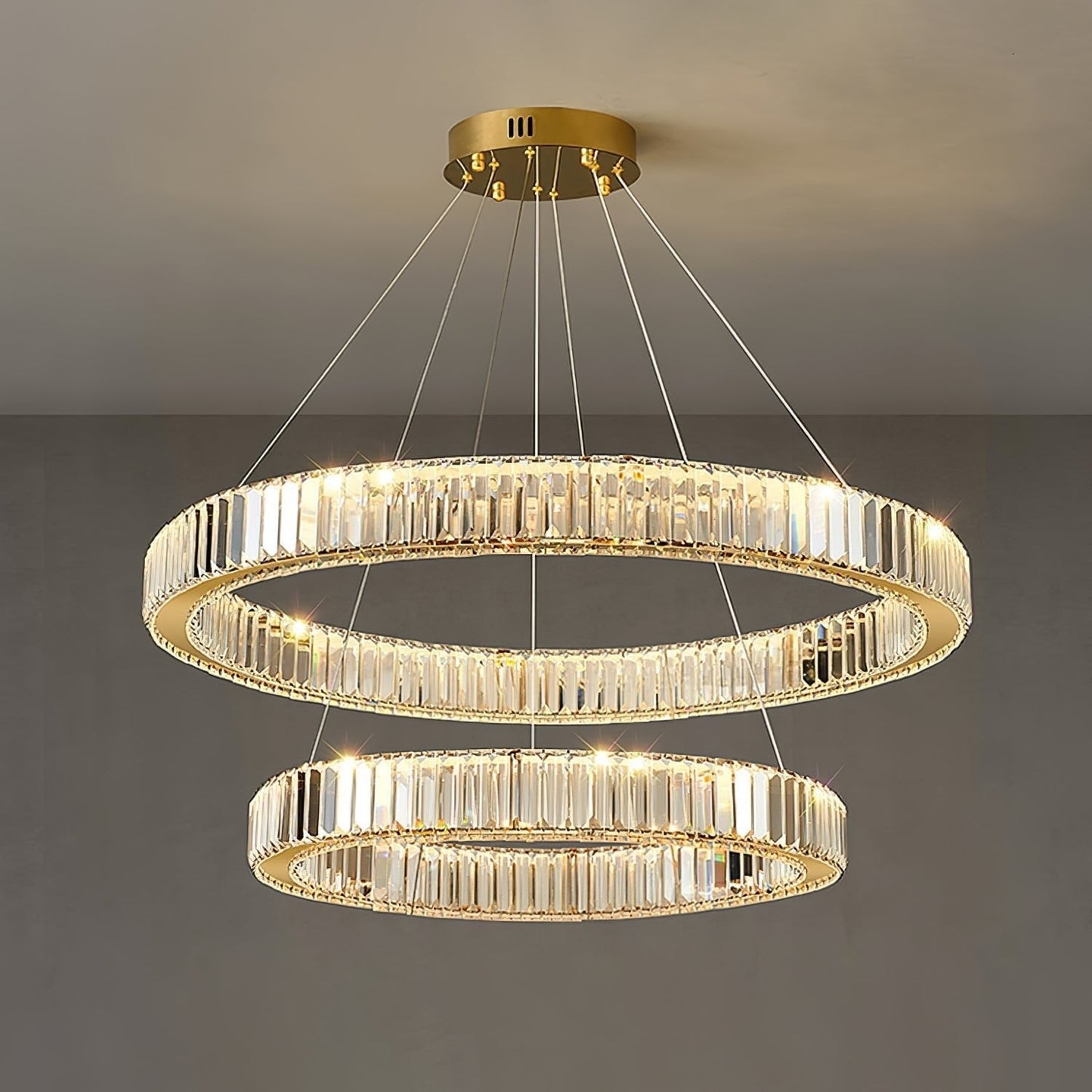 Modern Interlaced Ring LED Pendant Chandelier - Gold Finish