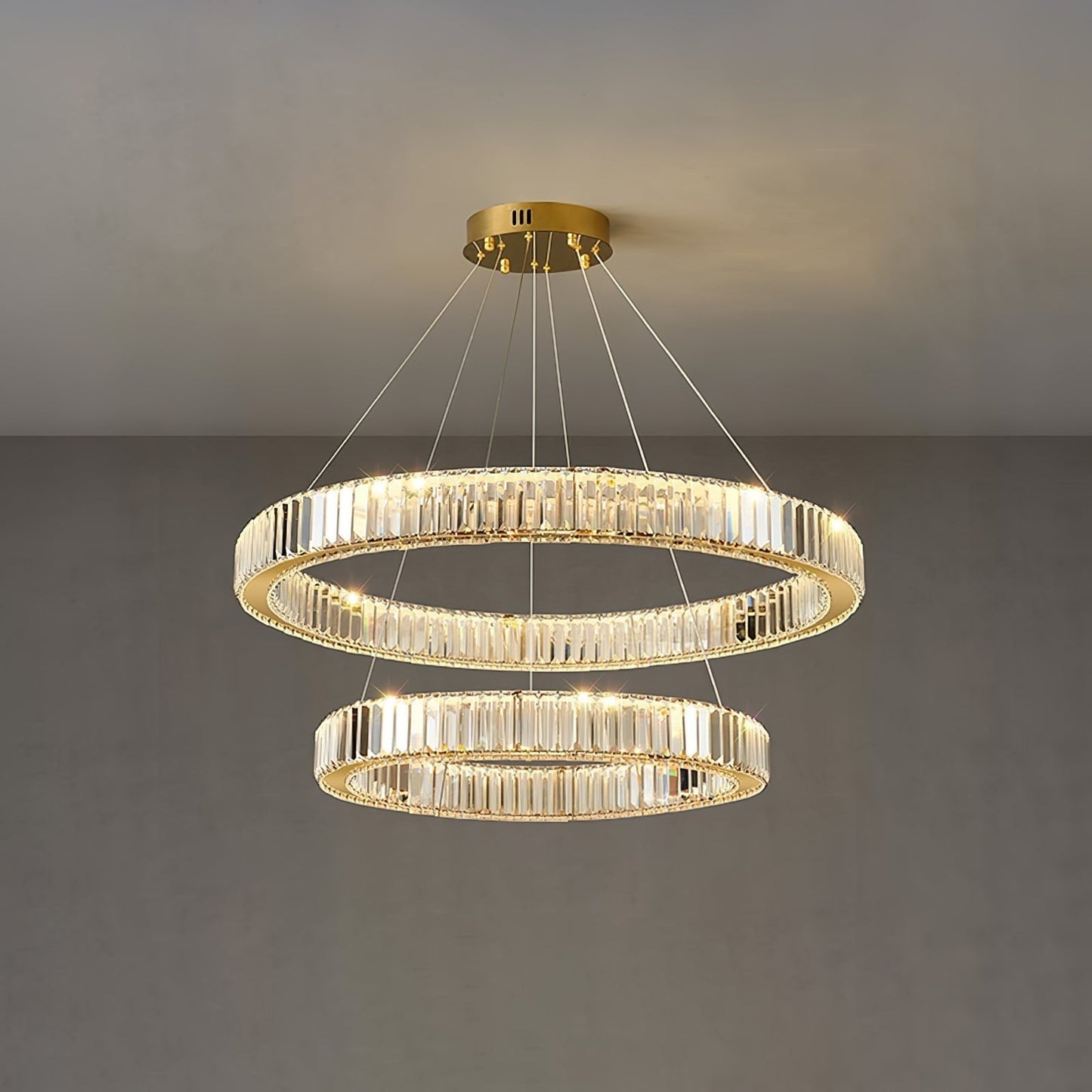 Modern Interlaced Ring LED Pendant Chandelier - Gold Finish