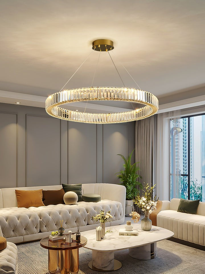 Modern Interlaced Ring LED Pendant Chandelier - Gold Finish