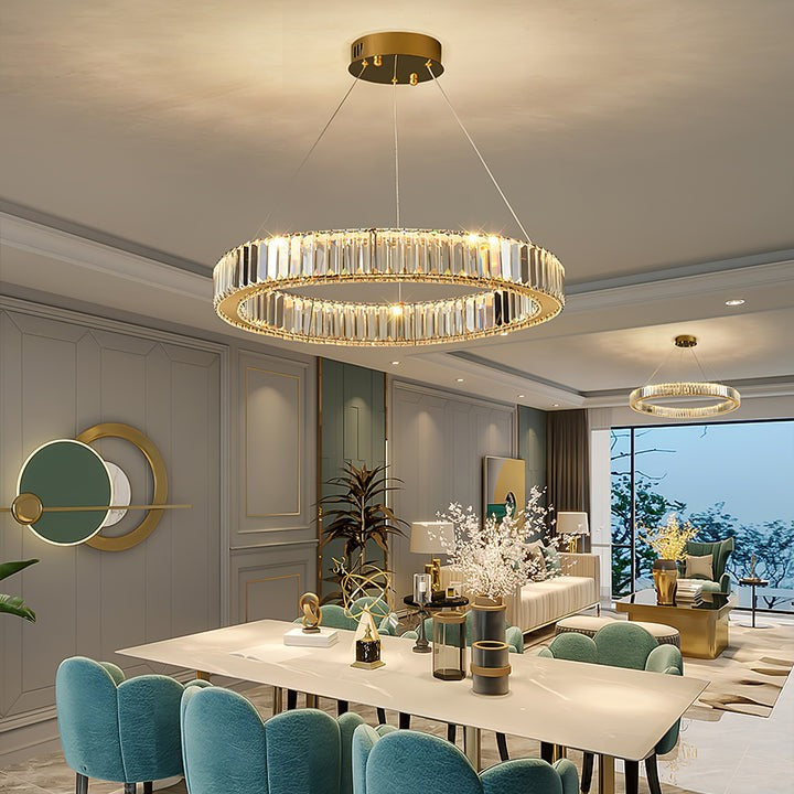 Modern Interlaced Ring LED Pendant Chandelier - Gold Finish