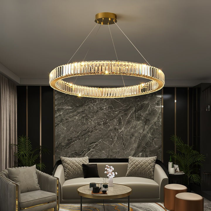 Modern Interlaced Ring LED Pendant Chandelier - Gold Finish