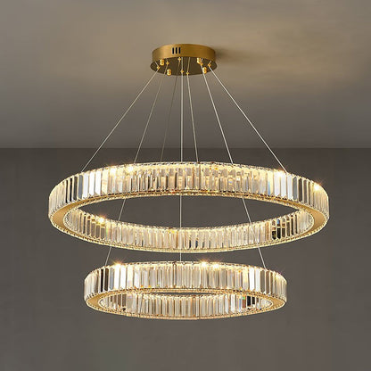 Modern Interlaced Ring LED Pendant Chandelier - Gold Finish