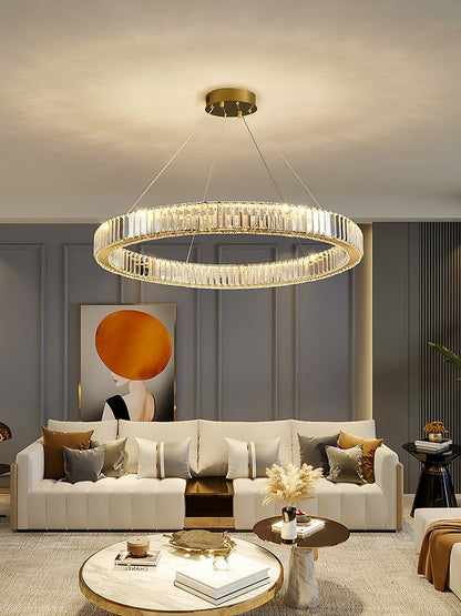 Modern Interlaced Ring LED Pendant Chandelier - Gold Finish