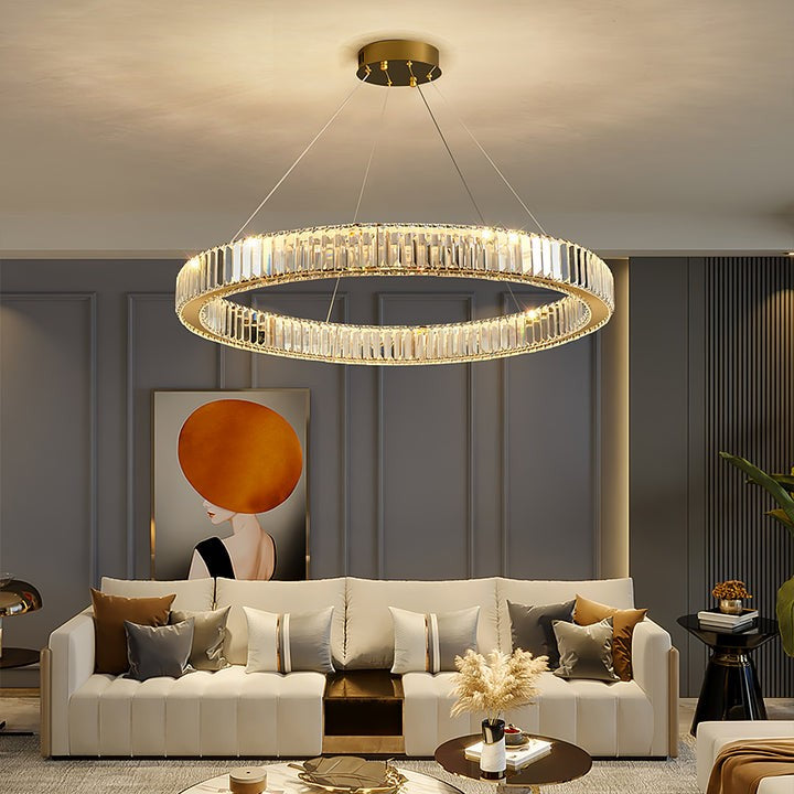 Modern Interlaced Ring LED Pendant Chandelier - Gold Finish