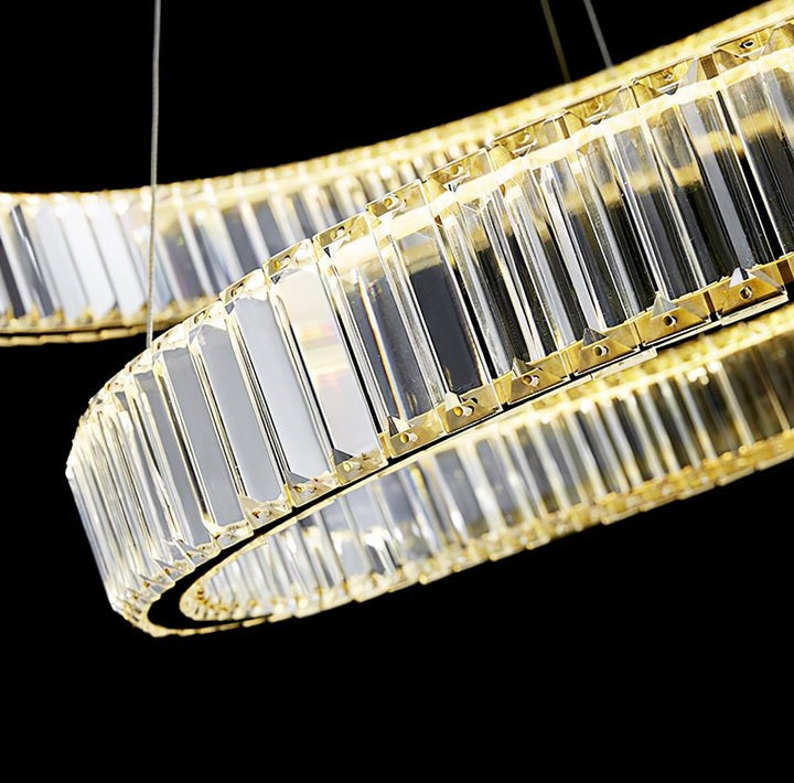 Modern Interlaced Ring LED Pendant Chandelier - Gold Finish