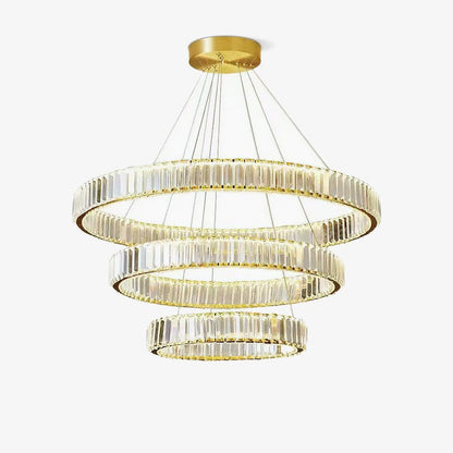 Modern Interlaced Ring LED Pendant Chandelier - Gold Finish