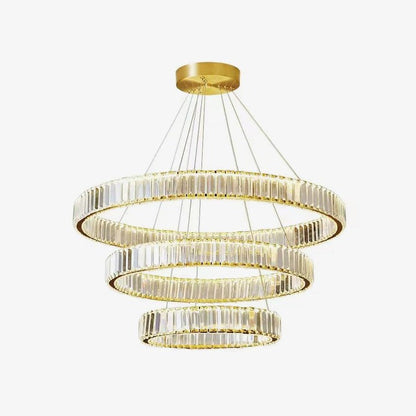 Modern Interlaced Ring LED Pendant Chandelier - Gold Finish