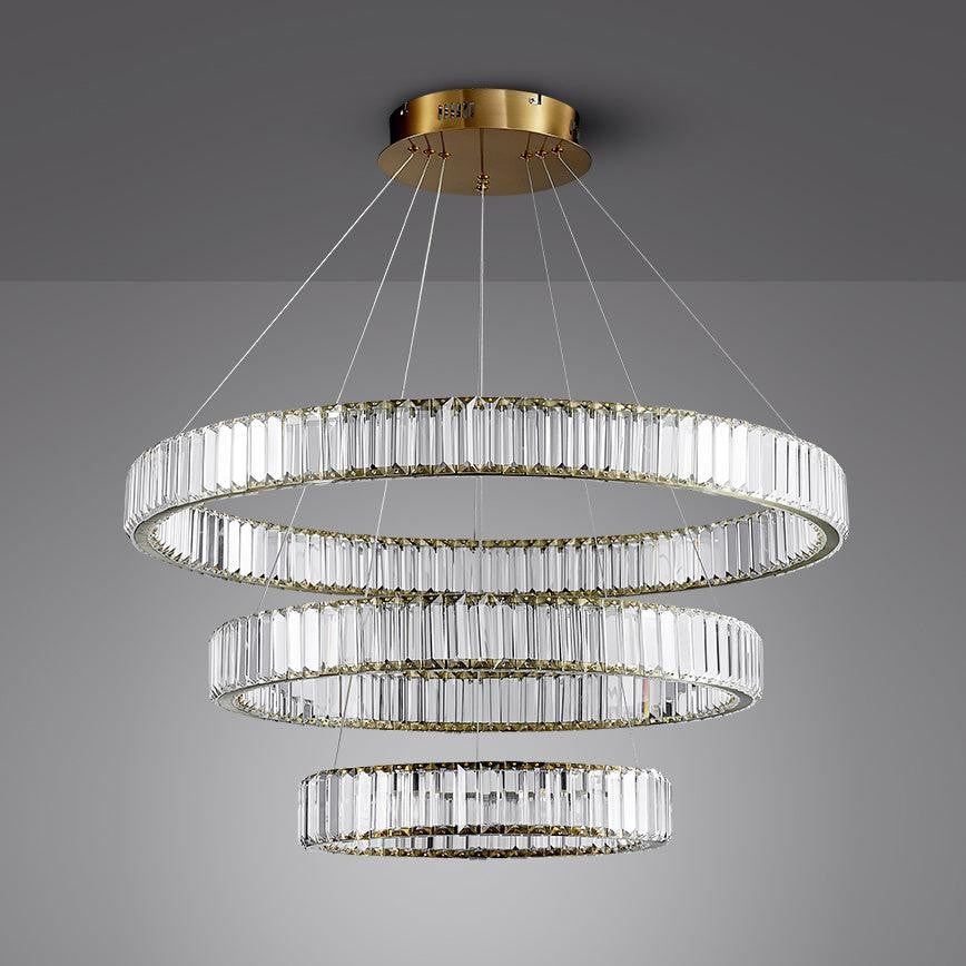 Modern Interlaced Ring LED Pendant Chandelier - Gold Finish