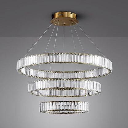 Modern Interlaced Ring LED Pendant Chandelier - Gold Finish
