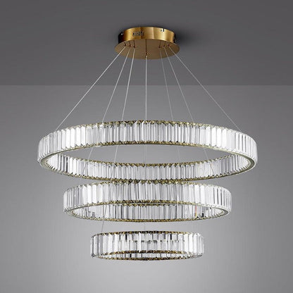 Modern Interlaced Ring LED Pendant Chandelier - Gold Finish