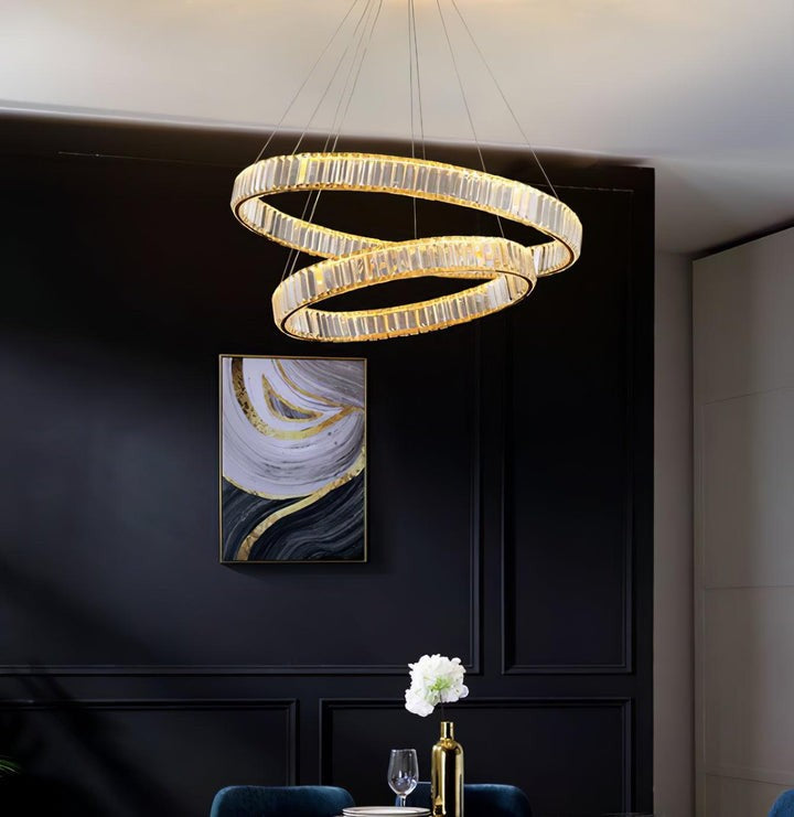 Modern Interlaced Ring LED Pendant Chandelier - Gold Finish