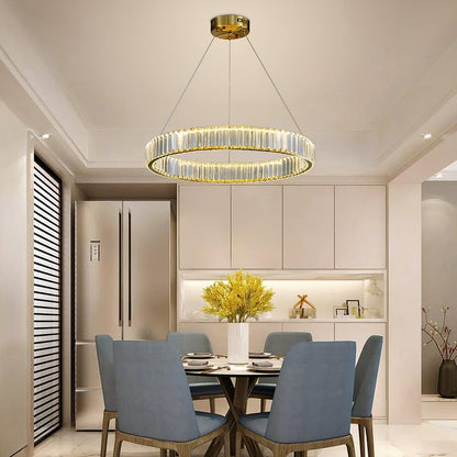 Modern Interlaced Ring LED Pendant Chandelier - Gold Finish