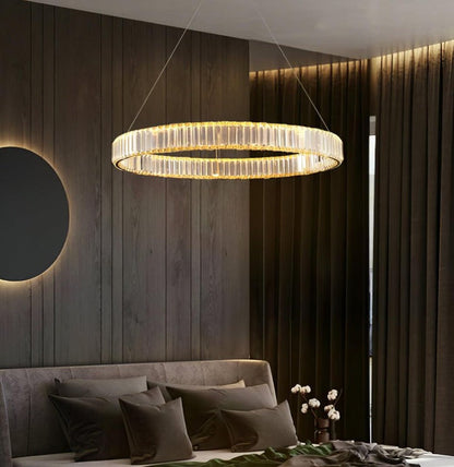 Modern Interlaced Ring LED Pendant Chandelier - Gold Finish
