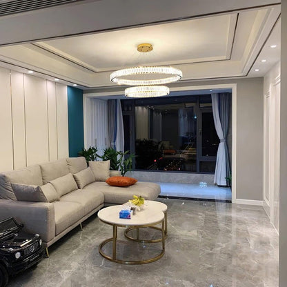 Modern Interlaced Ring LED Pendant Chandelier - Gold Finish