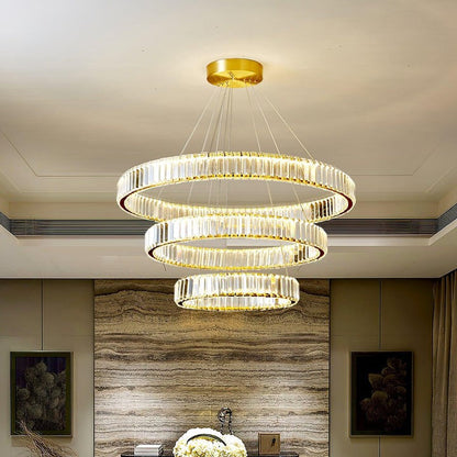 Modern Interlaced Ring LED Pendant Chandelier - Gold Finish