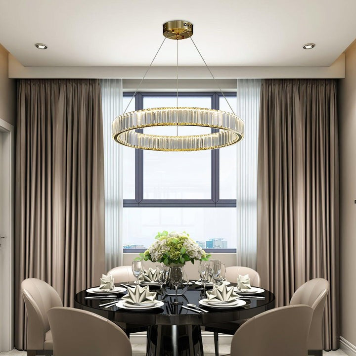 Modern Interlaced Ring LED Pendant Chandelier - Gold Finish