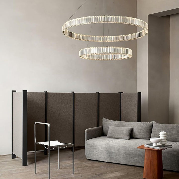 Modern Interlaced Ring LED Pendant Chandelier - Gold Finish
