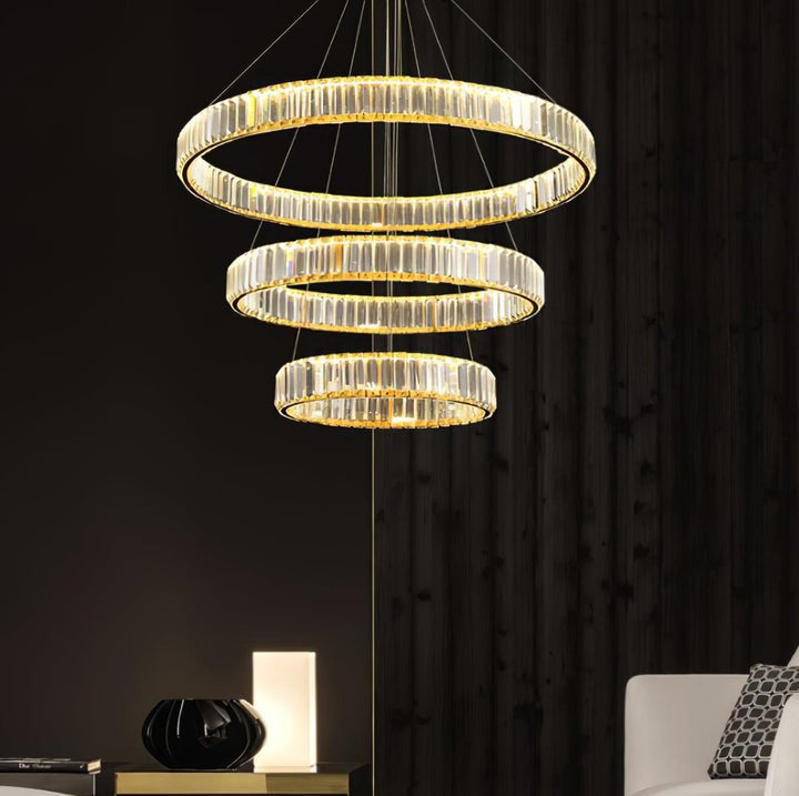 Modern Interlaced Ring LED Pendant Chandelier - Gold Finish